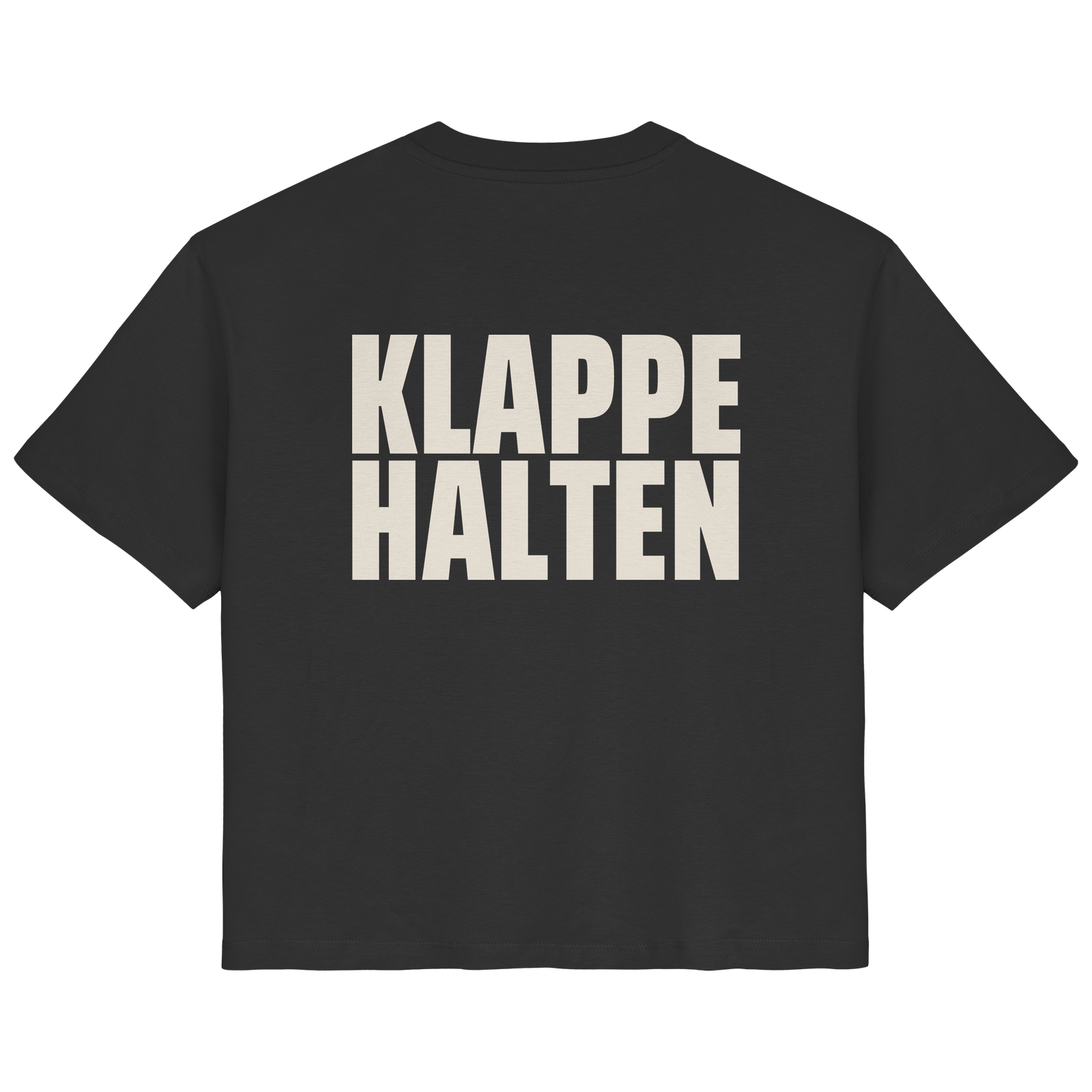 Shirt Frau Rücken: KLAPPE HALTEN