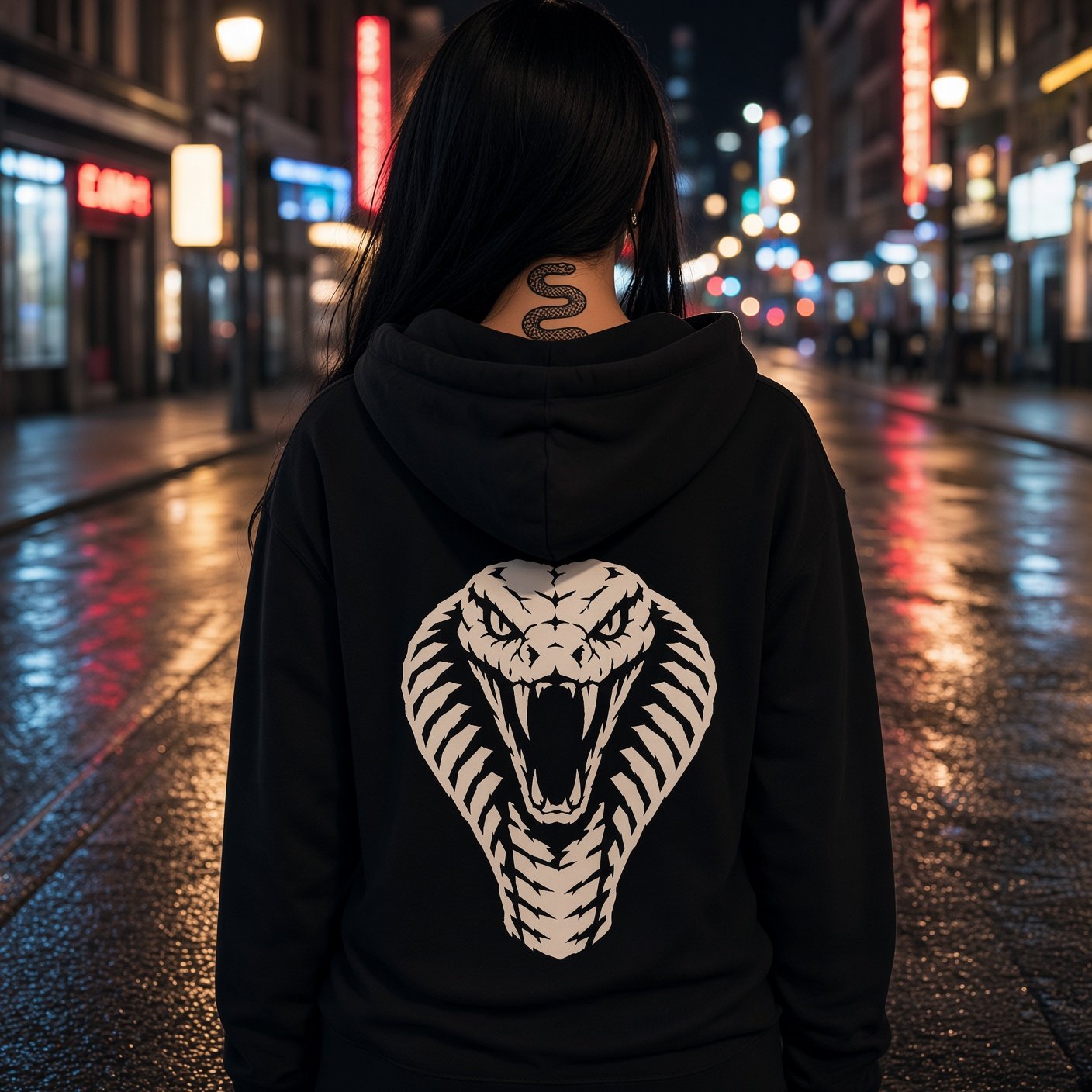 TOXIC BITCH · Hoodie schwarz · hinten · am Model